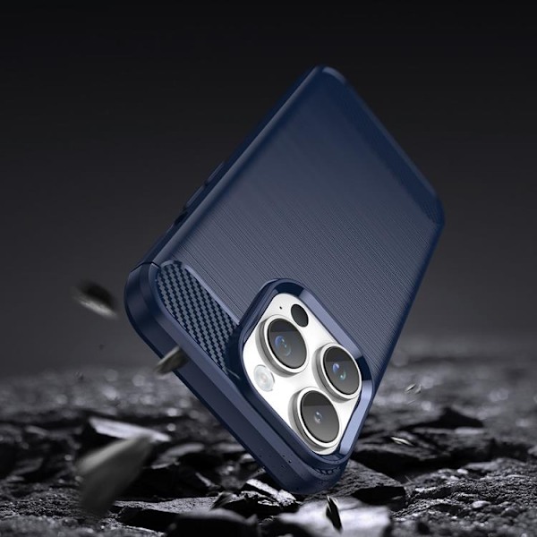 iPhone 14 Pro Max Skal Carbon Fiber Texture - Blå