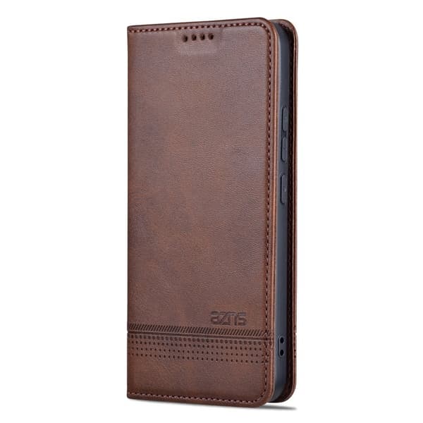 AZNS Xiaomi 14 Plånboksfodral Anti-Scratch Ställ - Konstläder - Brun