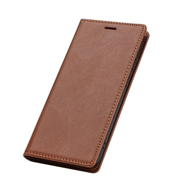 Samsung Galaxy S26 Plus Plånboksfodral Magnetisk Stängning Konstläder - Brun