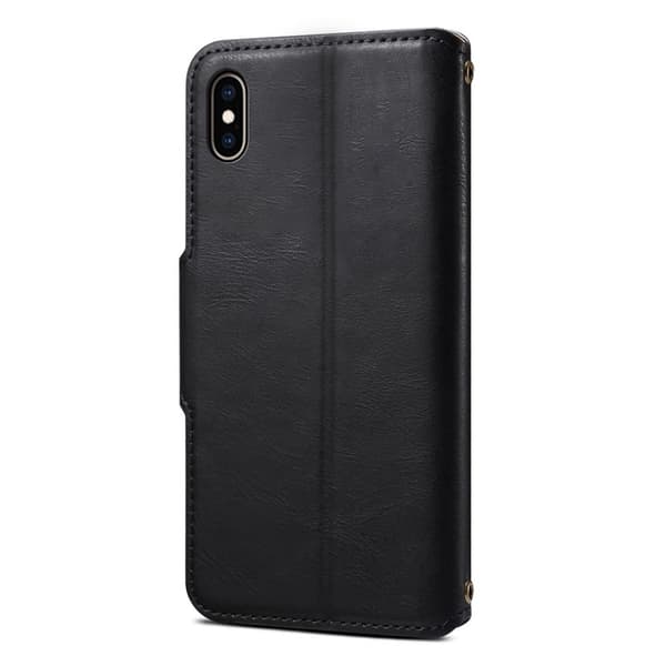 DENIOR iPhone XS Max Plånboksfodral Konstläder Svart