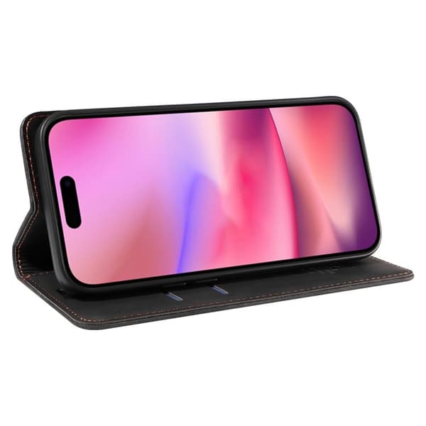 BETOPNICE 003 iPhone 16 Plånboksfodral i Konstläder - Svart