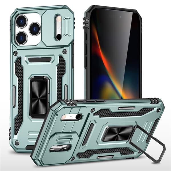 Mobilskal till iPhone 17 Pro Kickstand Lens Lid - Grön Grön