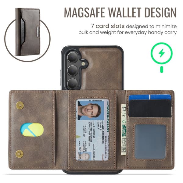 MAGKING Mobilskal för Samsung Galaxy S26 Plus Magnetiskt PU + TPU - Kaffe