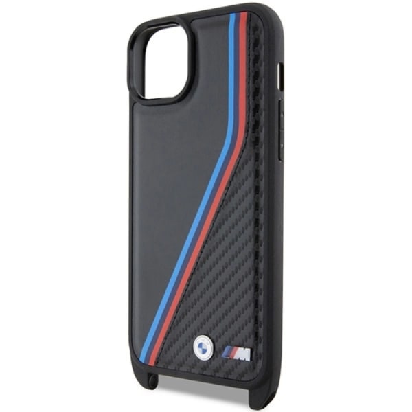 BMW iPhone 15/14 Plus Halsbandsskal M Edition Carbon Tricolor Svart