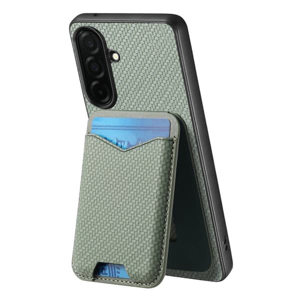 CASENEO Mobilskal för Samsung Galaxy S26 Fällbart stativ Konstläder - Grön
