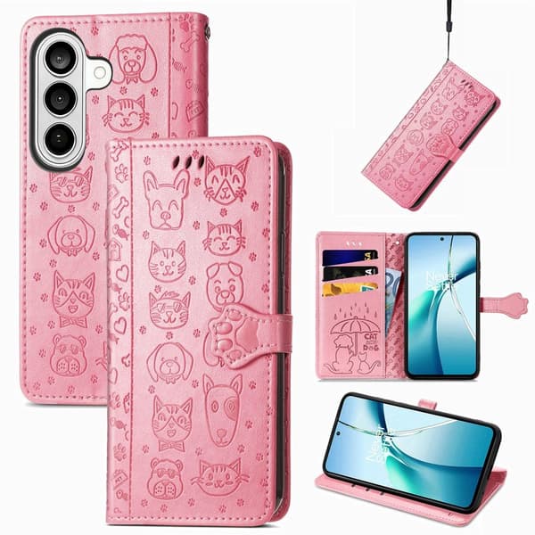 Plånboksfodral för Samsung Galaxy S26 Plus Konstläder - Rosa