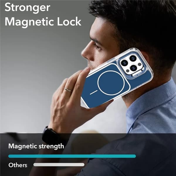Mobilskal till iPhone 16 Pro MagSafe Lens Kickstand med Handrem - Blå Blå