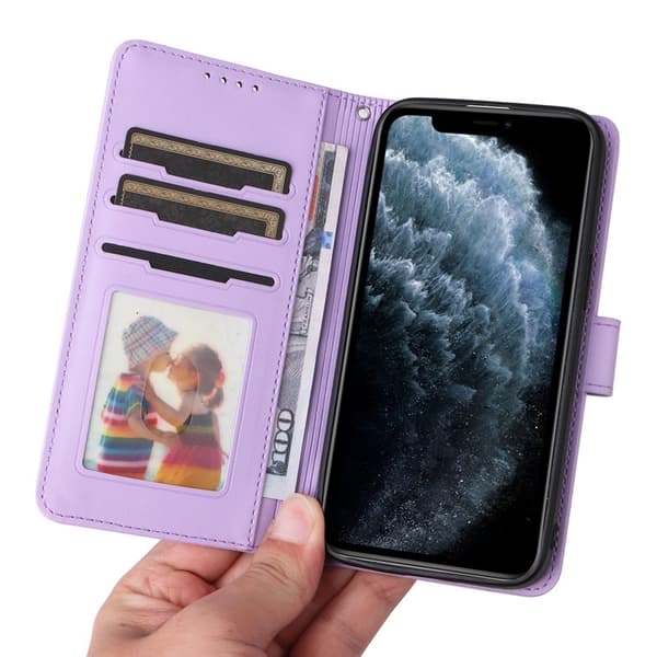 BETOPNICE iPhone 11 Pro Plånboksfodral Magnetiskt Konstläder - Lila