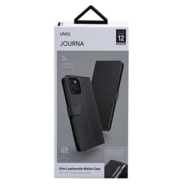 UNIQ iPhone 12 Pro Max Plånboksfodral Journa - Mörkgrå