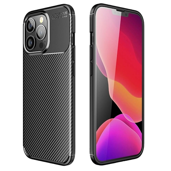 Kulfiber Mobilcover til Apple iPhone 13 Pro Max - Sort Black