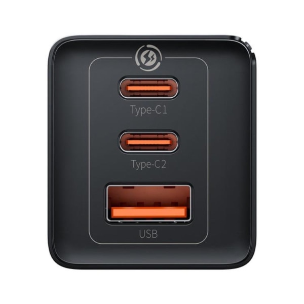 Baseus seinälaturi 65W USB/2xUSB-C USB-C kaapeli 100W - musta