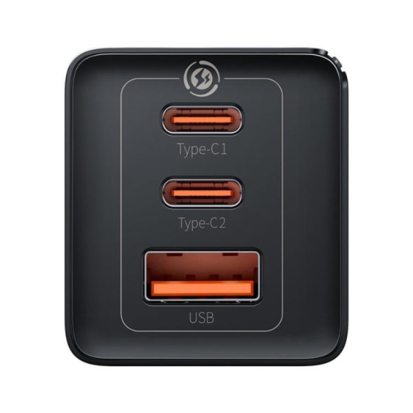 Baseus Väggladdare 65W USB/2xUSB-C USB-C Kabel 100W - Svart