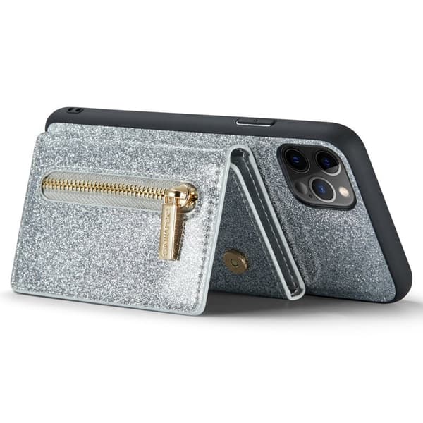 DG.MING M3 Series Mobilskal till iPhone 11 Pro Glitter KonstLäder Silver