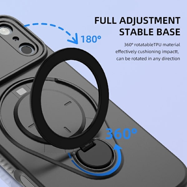 Mobilskal till iPhone 17 Pro Max MagSafe Rotating Kickstand TPU PC - Grå Grå