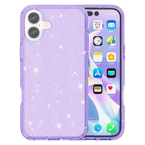 Mobilskal till iPhone 17 Glittrande Puderglitter - Lila Lila