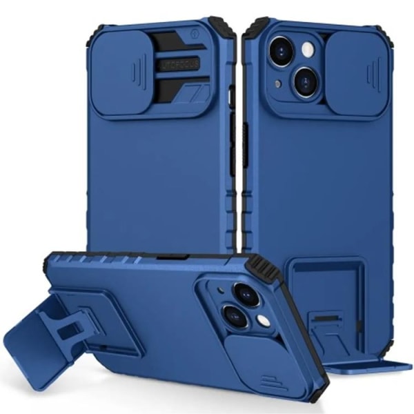 iPhone 15 Mobilskal Kickstand - Blå
