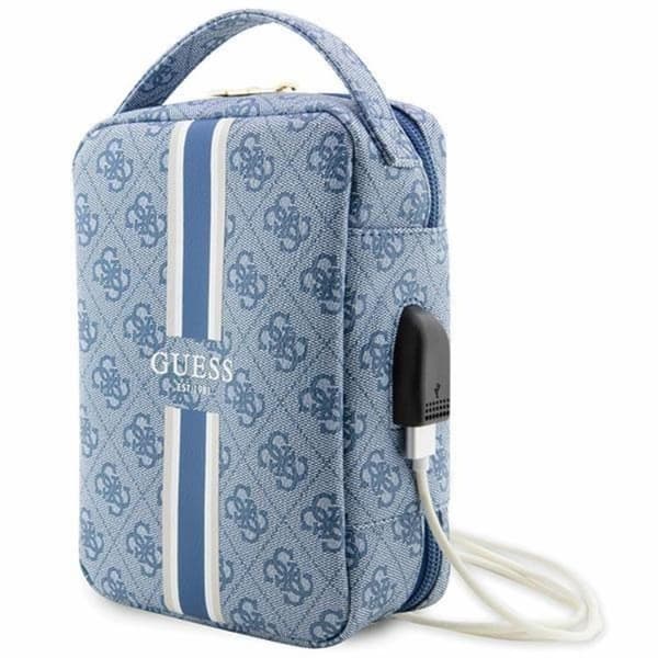 Guess Organizer-taske 4G Printed Stripes - Blå Blå