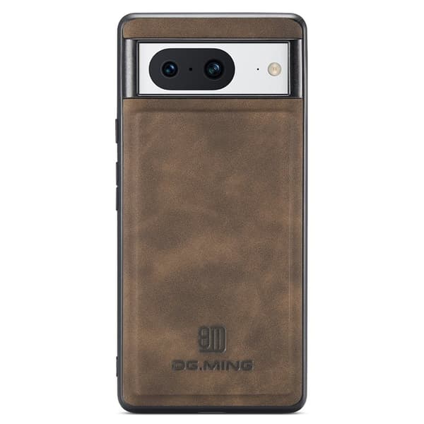 DG.MING Mobilskal till Google Pixel 8 PU Läder Coated PC+TPU - Brun
