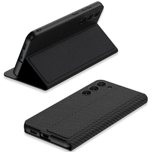 GKK Galaxy S23 Plus Mobilfodral Magnetic PU-Läder - Carbon