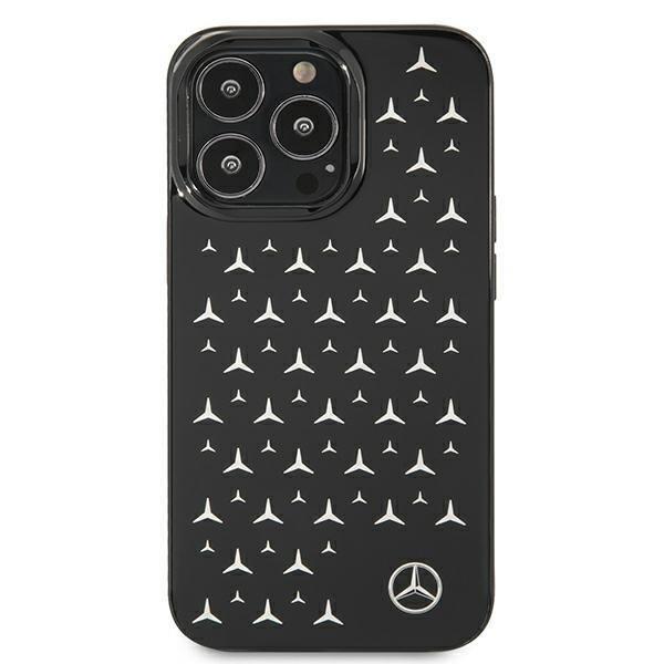 Mercedes Skal iPhone 13 Pro Max Silver Stars Pattern - Musta Black