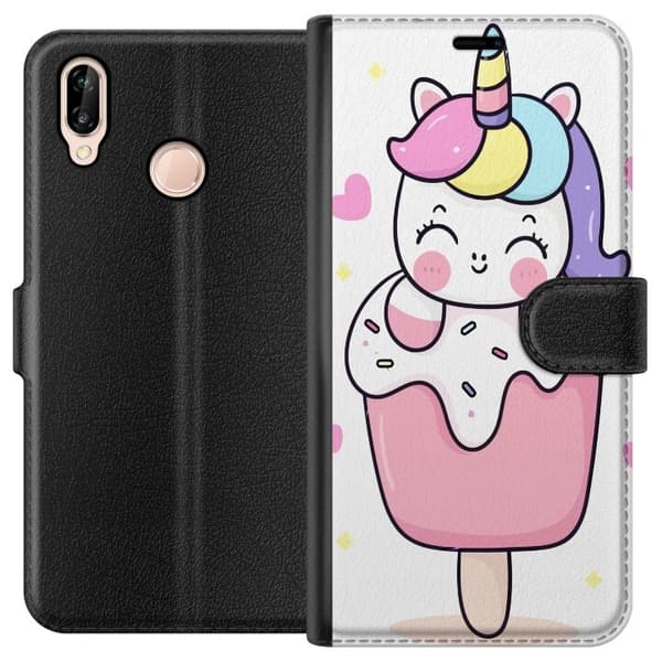 Pung Taske til Huawei P20 lite med Happy Unicorn