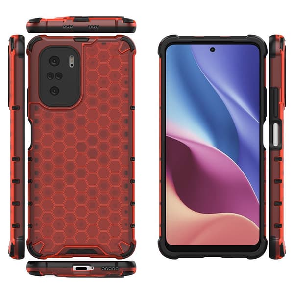 Honeycomb Armor Bumper Skal Redmi Poco J2 - Röd Röd