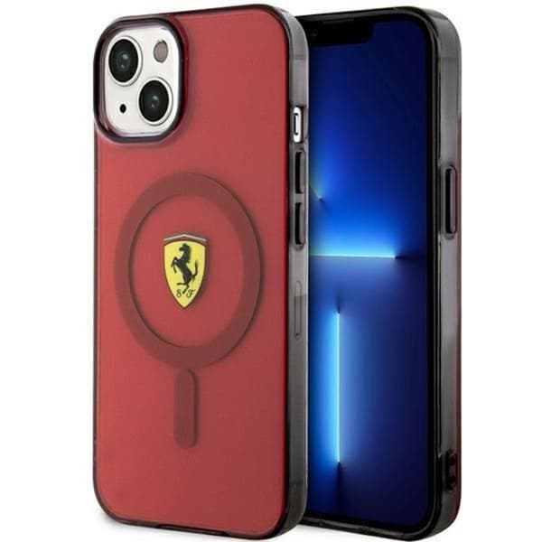 Ferrari Mobilskal till iPhone 14 Magsafe Translucent - Röd Röd