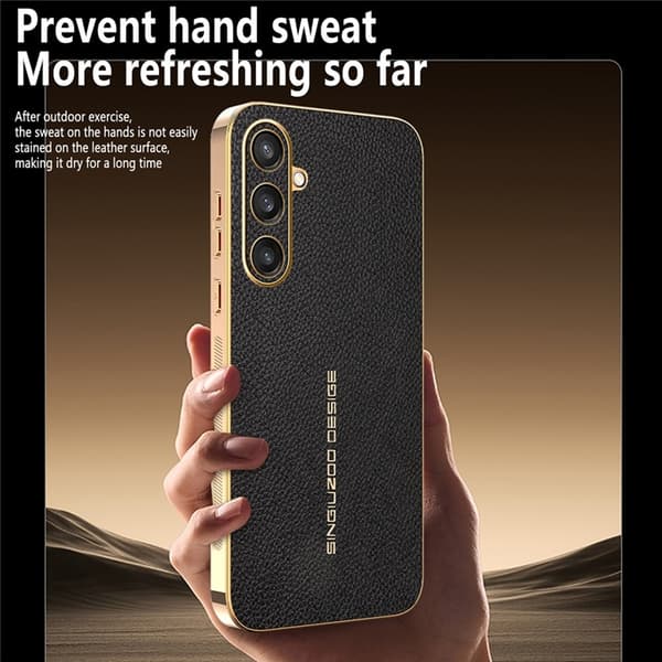 Mobilskal till Galaxy S25 Litchi Texture Anti Scratch Röd