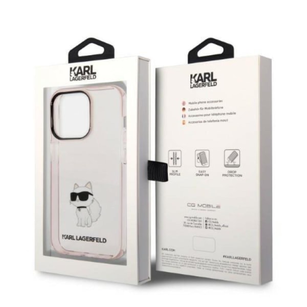 Karl Lagerfeld iPhone 14 Pro mobiltaske Ikonik Choupette - Pink