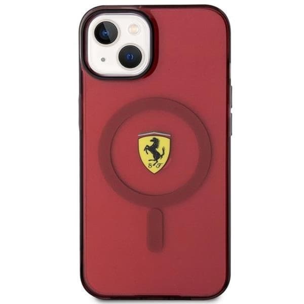 Ferrari iPhone 14 -puhelimen kuori Magsafe Translucent - Punainen Röd