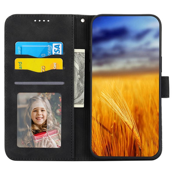 DIERFENG DF-03 Plånboksfodral för Xiaomi 14 Pro Konstläder- Svart