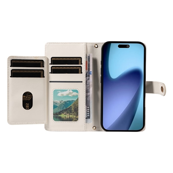 iPhone Air Plånboksfodral Rhombus Läder - Vit Vit