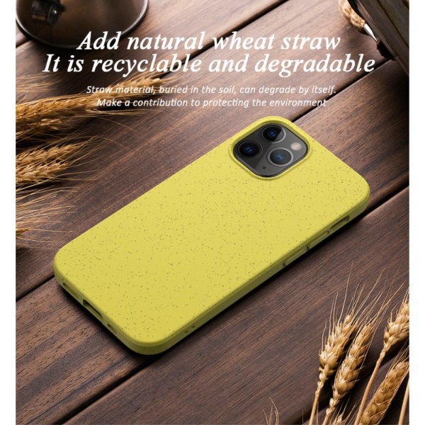 Vehnäolki ympäristöystävällinen matkapuhelinsuoja iPhone 12 Mini - keltainen