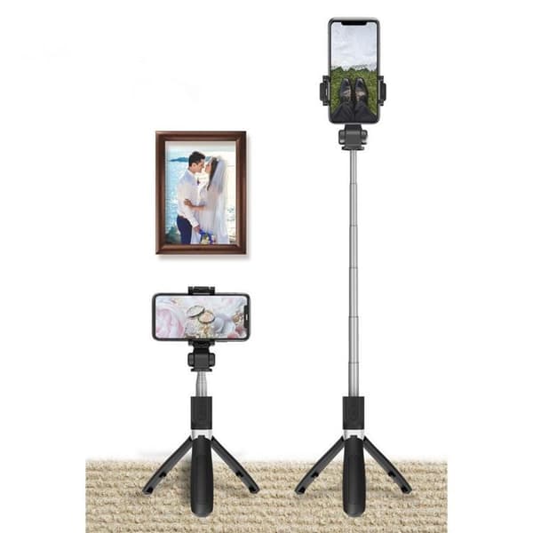 Tech-Protect Trådlös Selfiestick Tripod L01S - Svart Svart