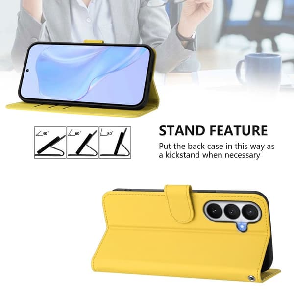 Samsung Galaxy S26 / S26 Pro Plånboksfodral Konstläder - Citron