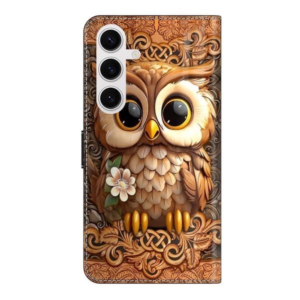 Samsung Galaxy S26 Plånboksfodral TPU + Konstläder Flip - Röd Uggla