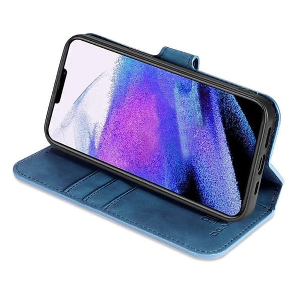 DG.MING Retro Konstläder Plånboksfodral för iPhone 14 Pro 6.1 tum - Blå