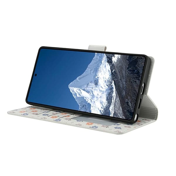 Galaxy S25 Ultra Plånboksfodral Rhombic Floral A4 Vit