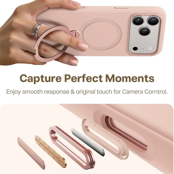 TORRAS Mobilskal till iPhone 17 Pro MagSafe Ostand Q Pro - Rosa Rosa