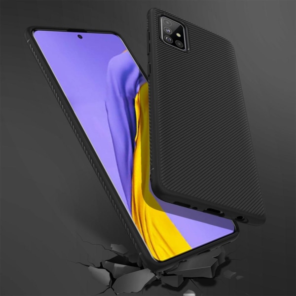 Twill Texture flexicase -kuori Samsung Galaxy A51 5G - musta Black