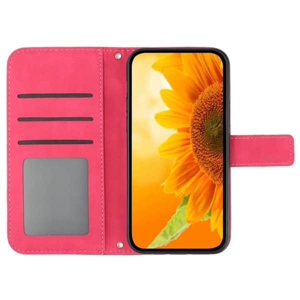 Sony Xperia 1 VII Konstläder Plånboksfodral Med Handledsrem - Rosa Rosa