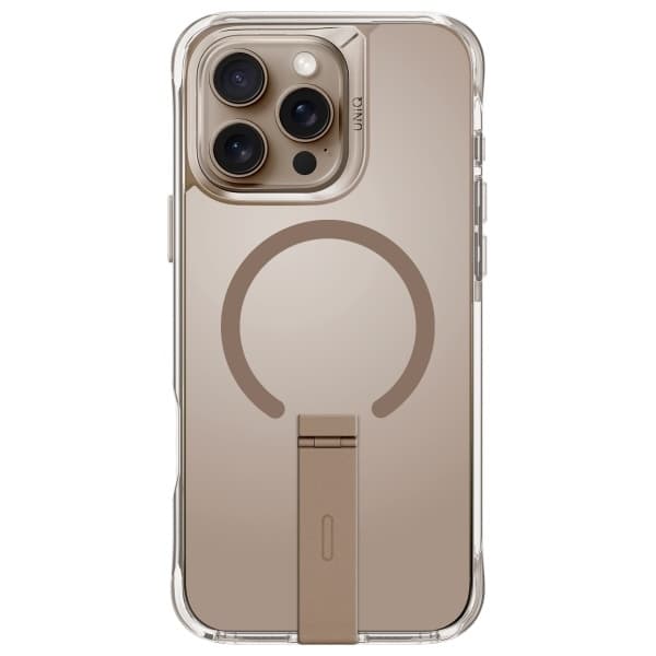 UNIQ Mobilskal till iPhone 16 Pro Eleva Vertica Stativ - Taupe Guld