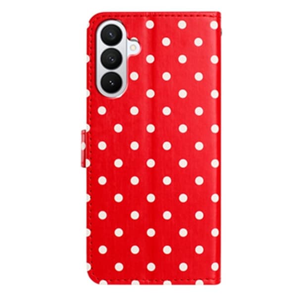 Samsung Galaxy S26 Pro Plånboksfodral Konstläder Polka Prickar - Röd
