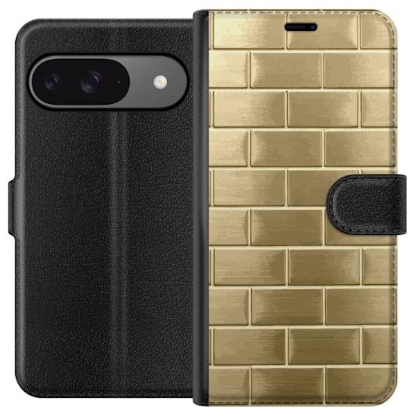 Plånboksfodral till Google Pixel 9 Pro med Gyllene Murstenar