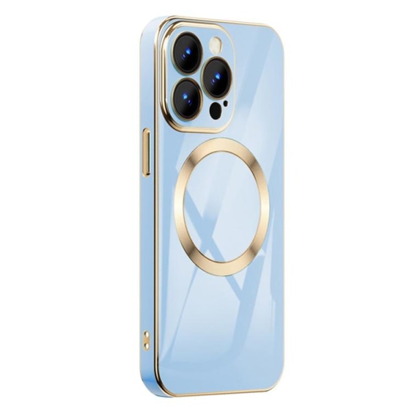 iPhone 14 Pro Max Magsafe Skal Gold Edge - Blå