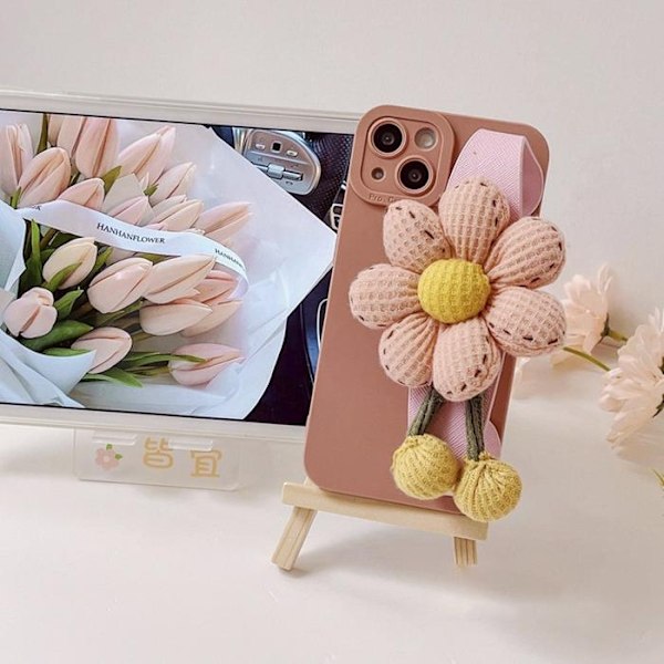 Pumpkin Handrem iPhone 13 Skal - Rosa Rosa
