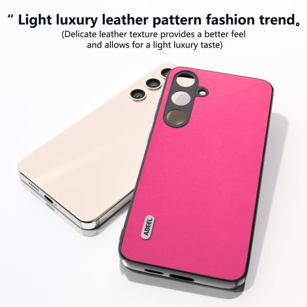 ABEEL Mobilskal till Samsung Galaxy S24 Slim PU Läder Stöttålig - Rosa