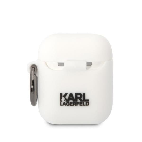 KARL LAGERFELD AirPods 1/2 Skal Silicone Karl Head 3D - Vit Vit