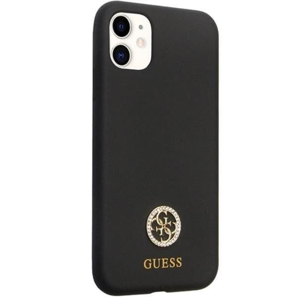Guess iPhone 11/XR Mobilskal Silikon Logo Strass 4G - Sort Black