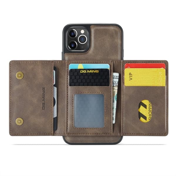 DG.MING M5 Series Mobilskal till iPhone 11 Pro Konstläder Magnetiskt Brun